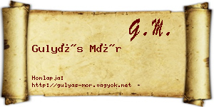 Gulyás Mór névjegykártya